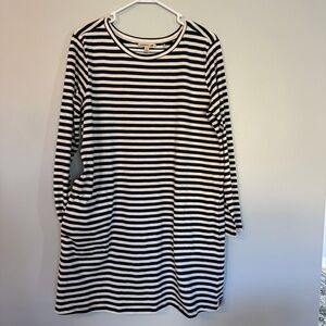 Toad&Co Navy and White Striped Mini Dress